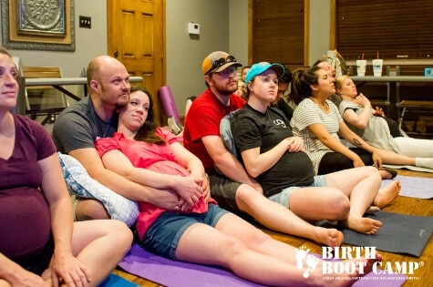 Pregnant mothers and their partners attending a Birth Boot Camp class led by Heather Whitcomb, NEPA Doula