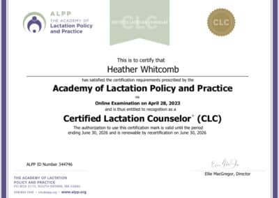 Certified Lactation Counselor Heather Whitcomb
